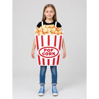 Red-and-White Striped Popcorn Carnival Costume on-model view