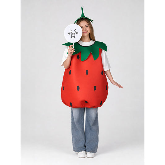 Adult Strawberry Costume with Mask