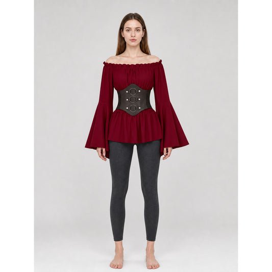 Costume Dress with Belt and Flared Sleeves