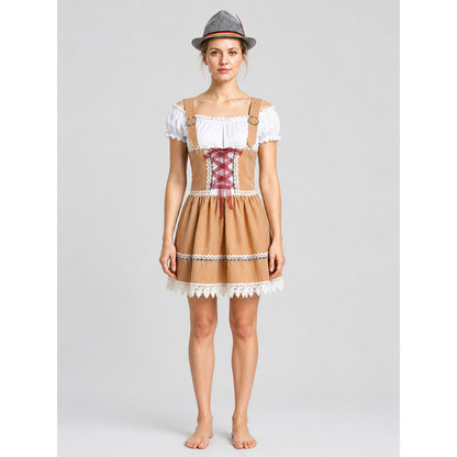Bavarian Costume: Corset Dress with Hat on-model view