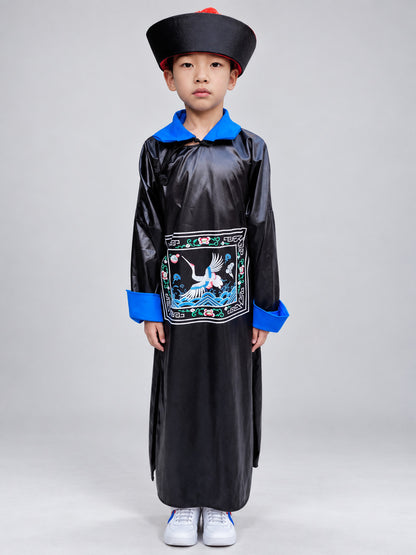 Kids' Carnival Costume with Black Robe and Hat