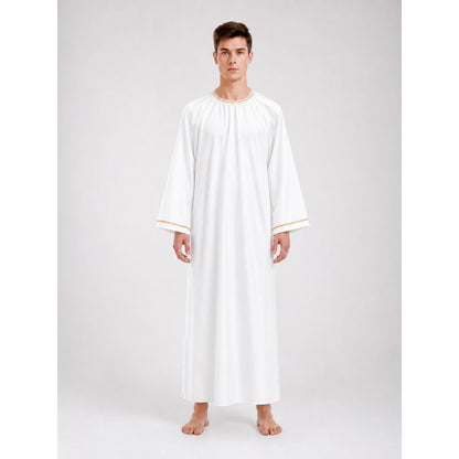 White Cosplay Cloak with Gold Trim