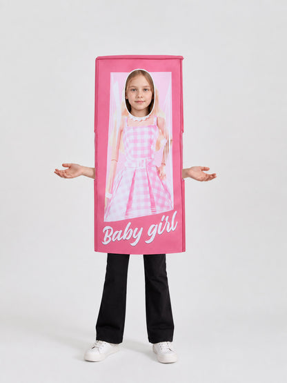 Barbie Carnival Costume in the Shape of a Gift Box on-model view