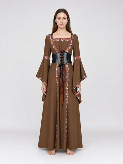 Medieval Hooded Lace-Up Dress