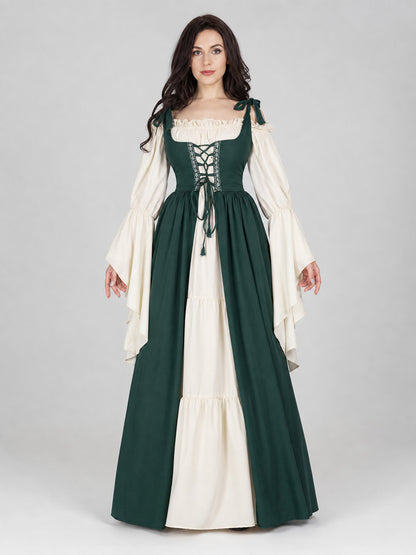 Layered Renaissance-Style Costume Dress front view