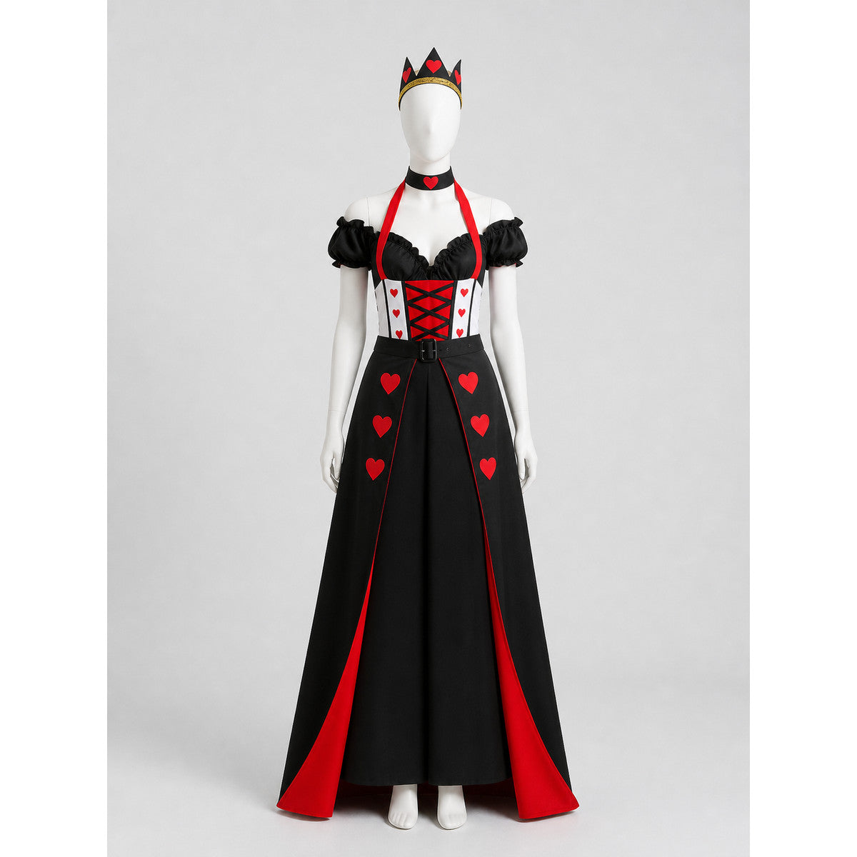 Carnival costume with crown and hearts