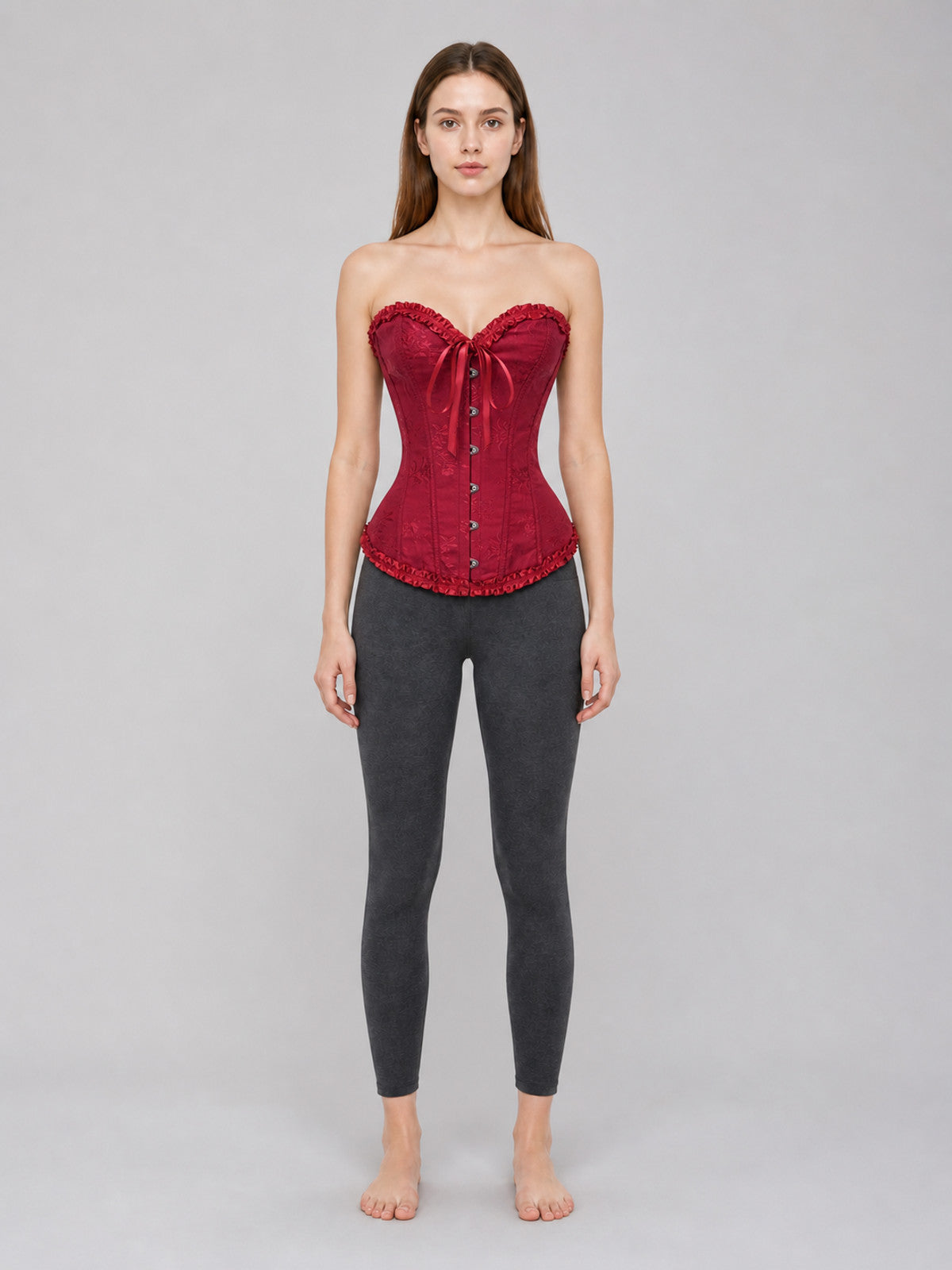 Strapless Ruffled Lace-Up Corset main product view