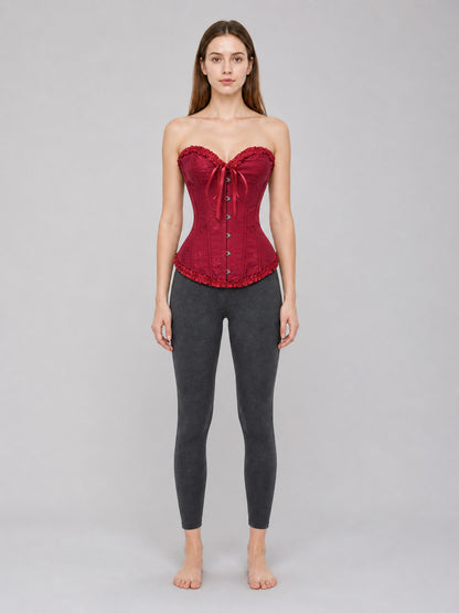 Strapless Ruffled Lace-Up Corset main product view