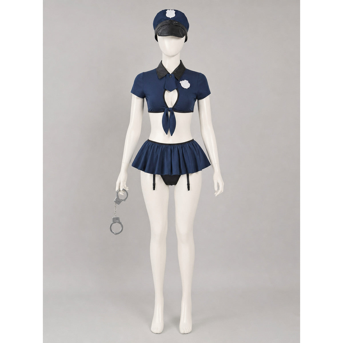 Police Costume with Cropped Top and Skirt