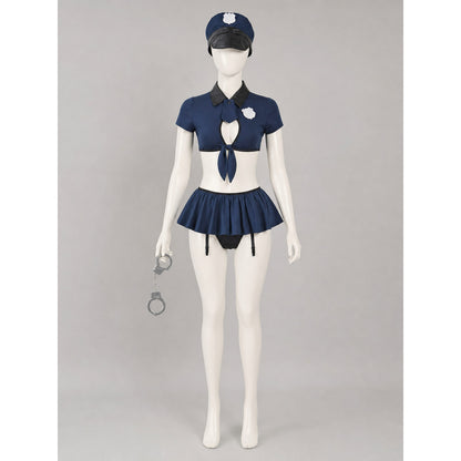 Police Costume with Cropped Top and Skirt