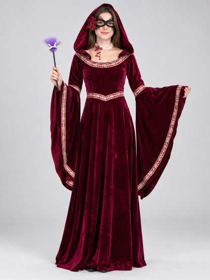 Medieval-Style Carnival Costume, Burgundy