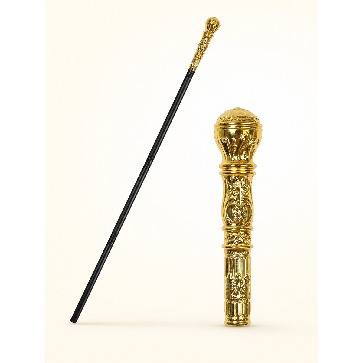 Magic Wand with a Round Top and Carved Handle