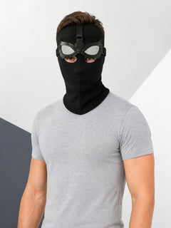 Black Carnival Mask with Spider Eyes