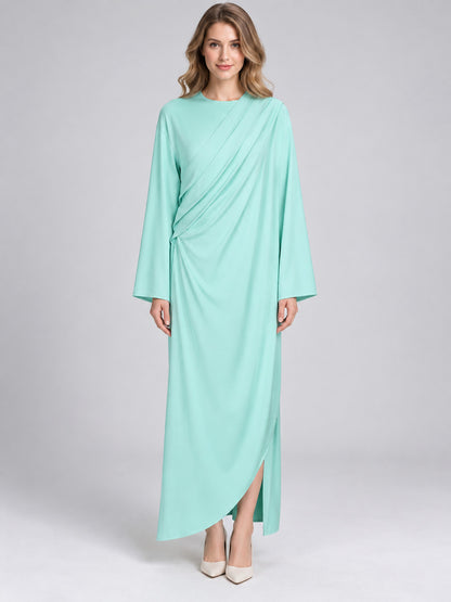 Carnival Costume Dress with Asymmetrical Draping on-model view
