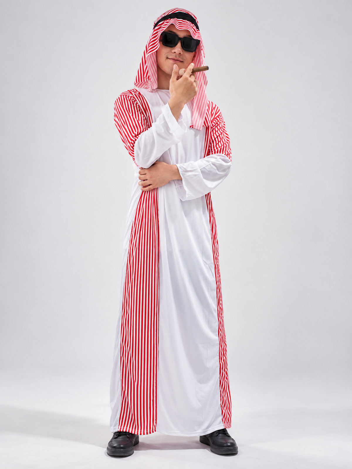Carnival Costume with Headscarf and Fake Mustache