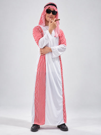 Carnival Costume with Headscarf and Fake Mustache