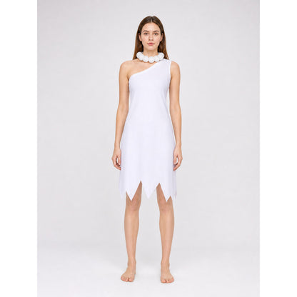 White Halloween Cosplay Dress with Cap