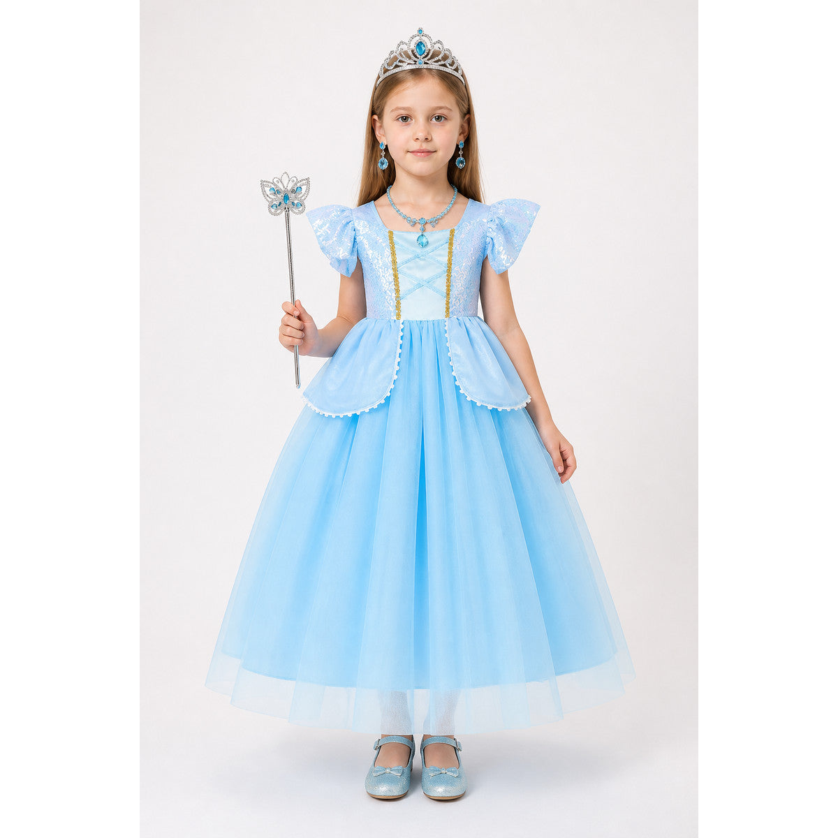 Blue Cinderella Princess Costume main product view