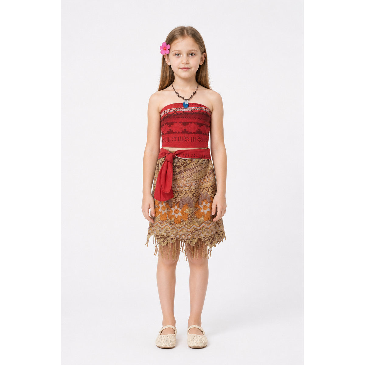Children's Moana Carnival Costume with Necklace main product view