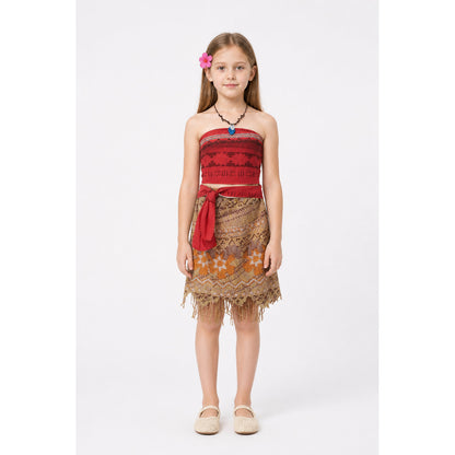 Children's Moana Carnival Costume with Necklace main product view