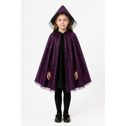 Halloween Hooded Spiderweb Cape main product view