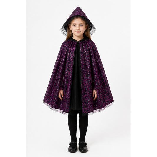 Halloween Hooded Spiderweb Cape main product view
