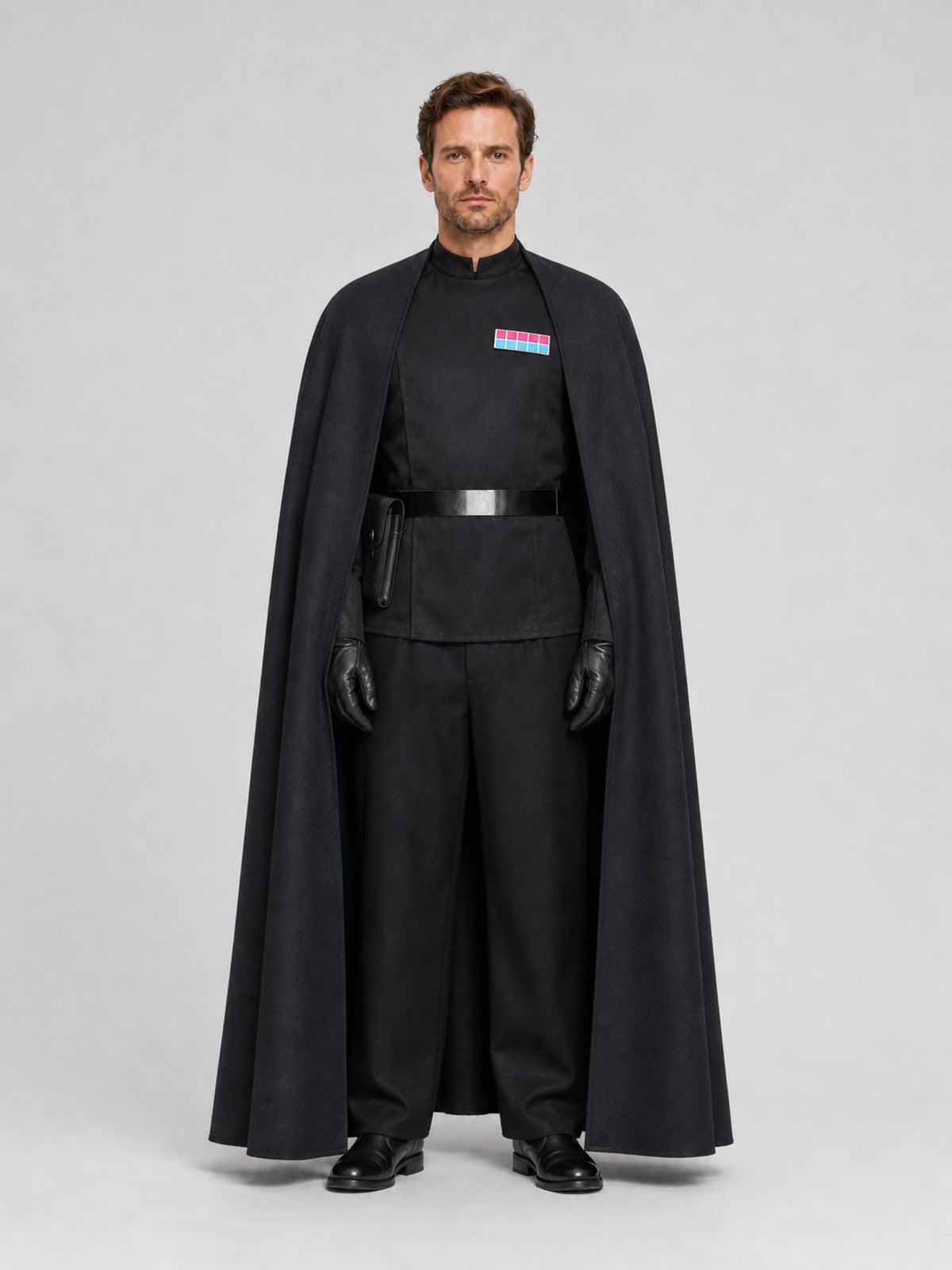 Black Star Wars Imperial Officer Cosplay Costume on-model view