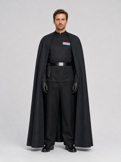 Black Star Wars Imperial Officer Cosplay Costume on-model view