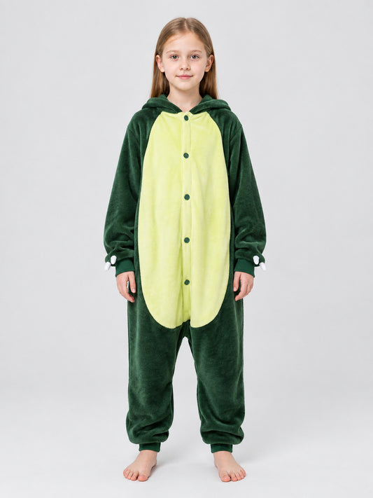 Cartoon Dinosaur Hooded Pajama Jumpsuit