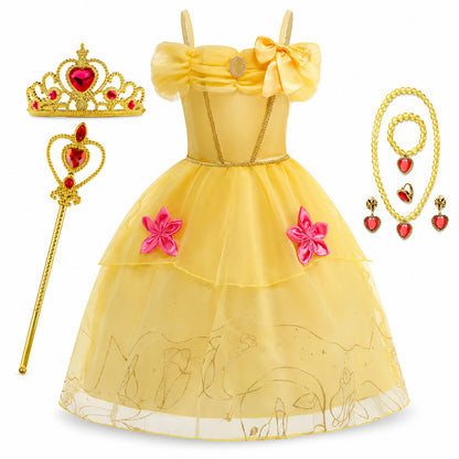 2026 Girl Princess Dress Costume Princess Cosplay Halloween Carnival Party Vestidos Kid Dress - Color:I