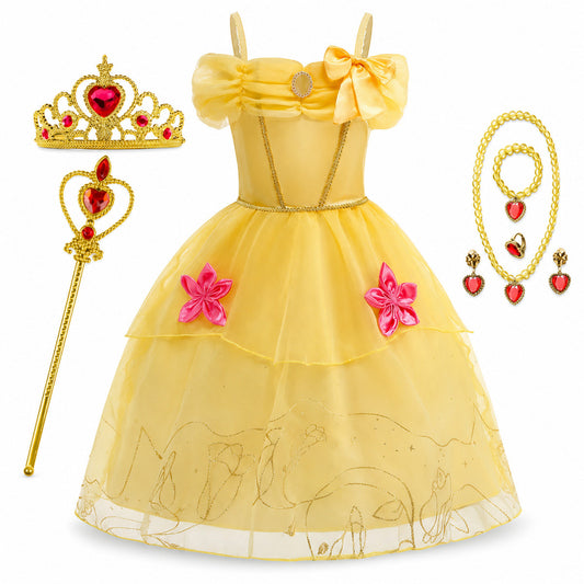 2026 Girl Princess Dress Costume Princess Cosplay Halloween Carnival Party Vestidos Kid Dress - Color:I