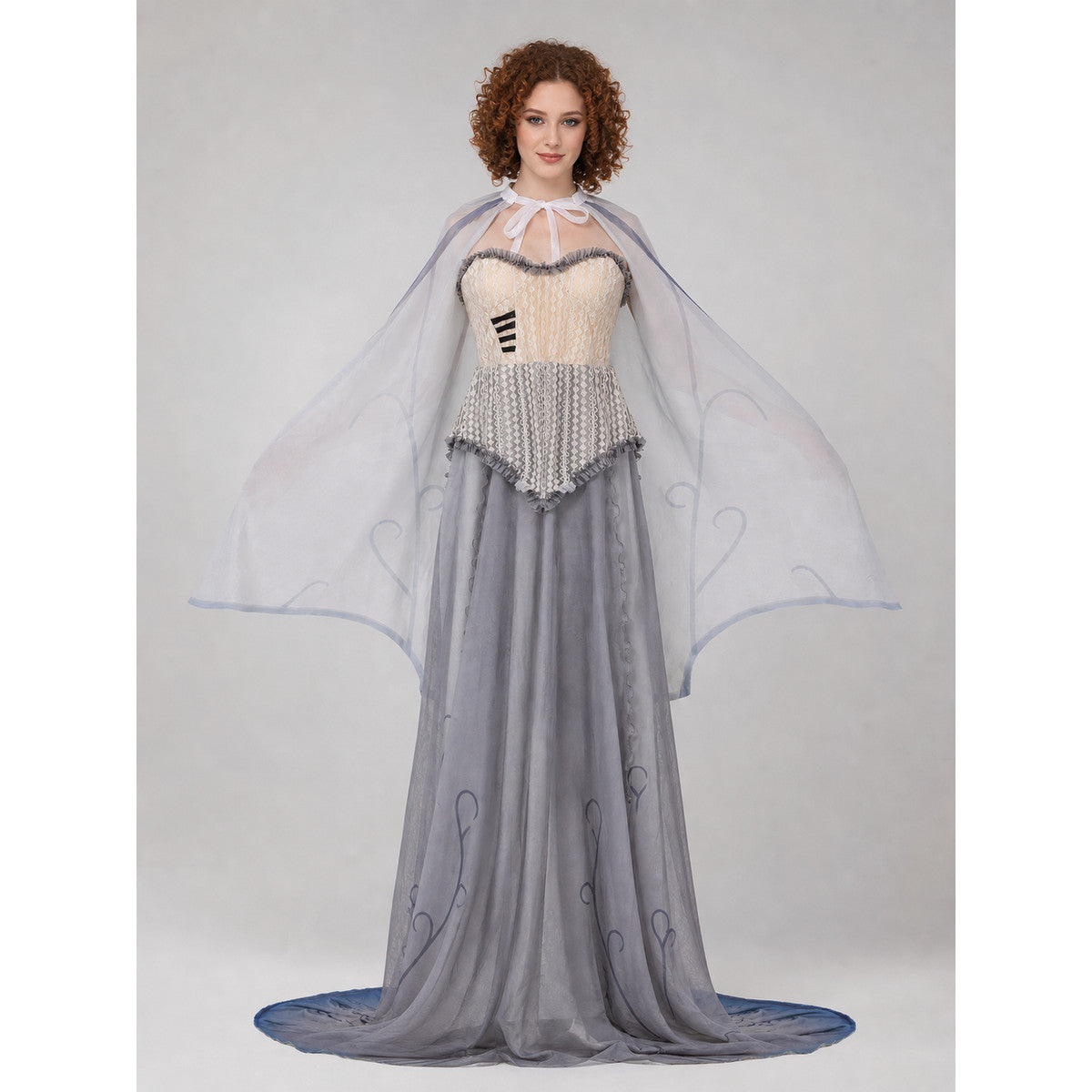 Gothic Vampire Costume with Corset and Cape