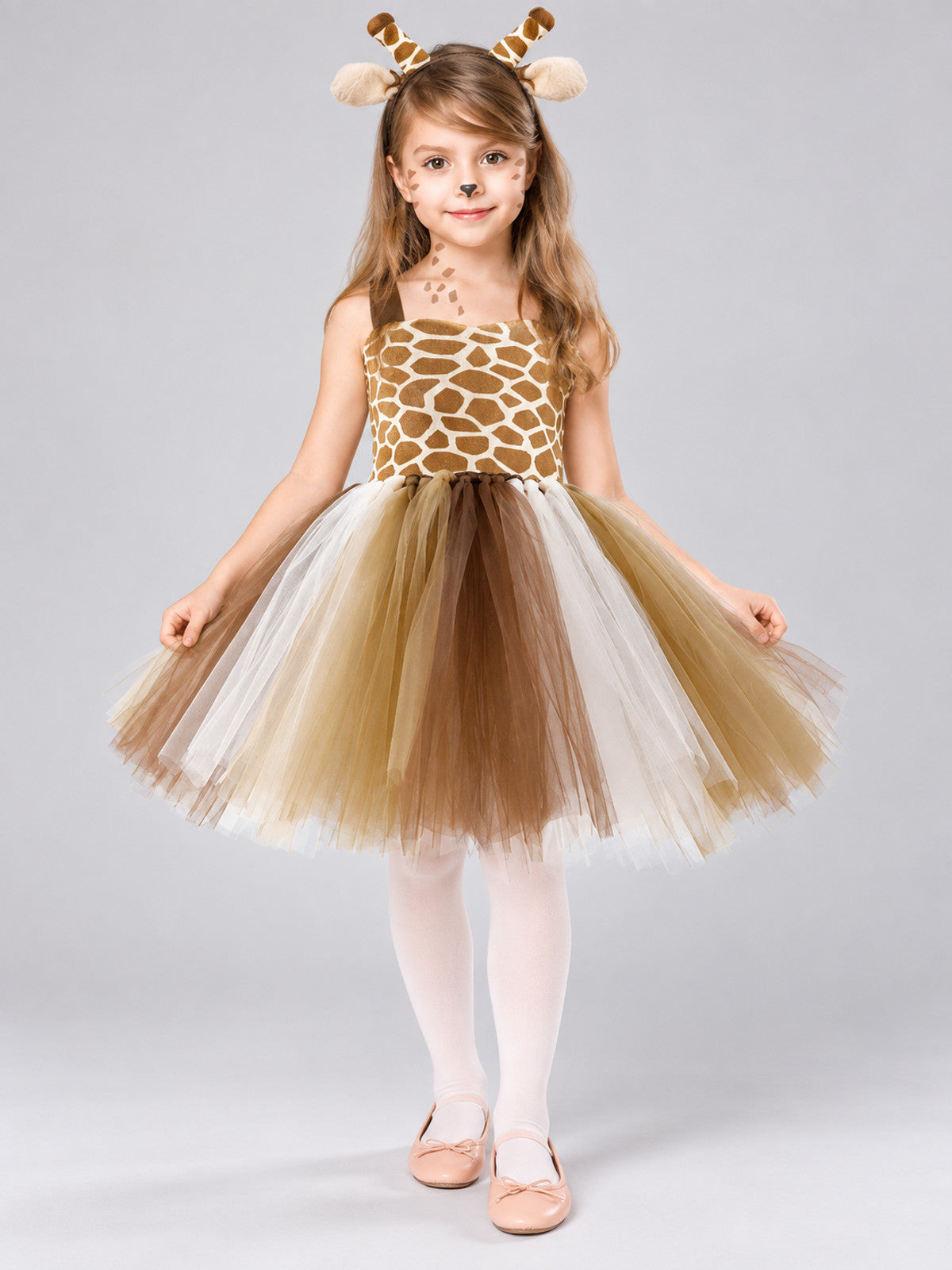 Kids' Giraffe Carnival Dress with Headband and Tail