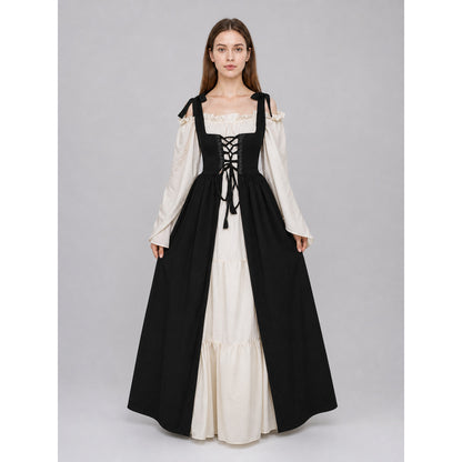Gothic Costume in Medieval Style, Black on-model view