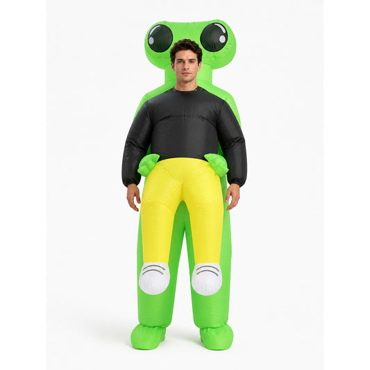 Adult Inflatable Alien Costume with Big Eyes front view