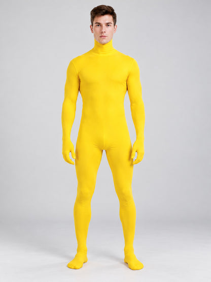 Yellow Form-Fitting Full-Body Jumpsuit Costume on-model view