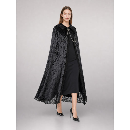 Black Gothic Vampire Costume Dress front view