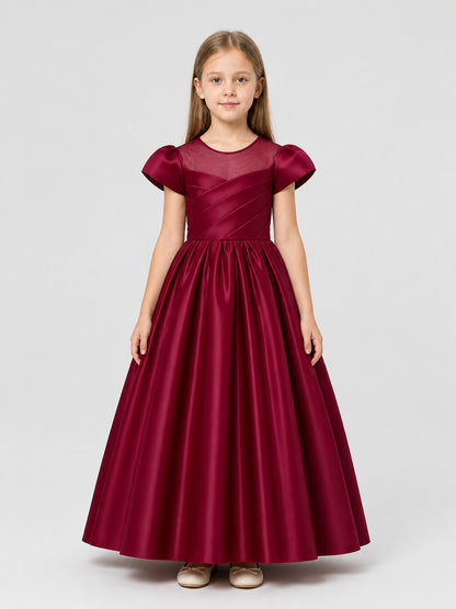 Long Princess Dress with a Full Skirt and Puff Sleeves on-model view