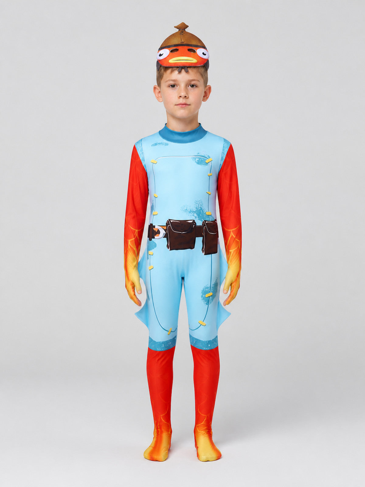 Fortnite Fishstick Cosplay Jumpsuit for Performances on-model view