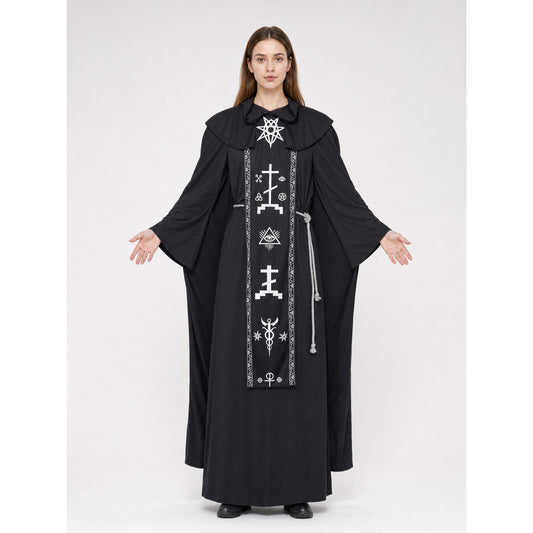 Hooded wizard costume, cosplay robe