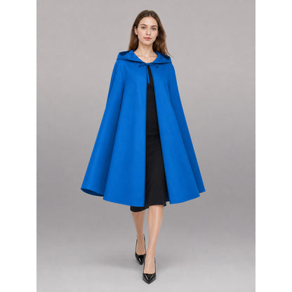 Blue Carnival Cloak with Hood and Zipper