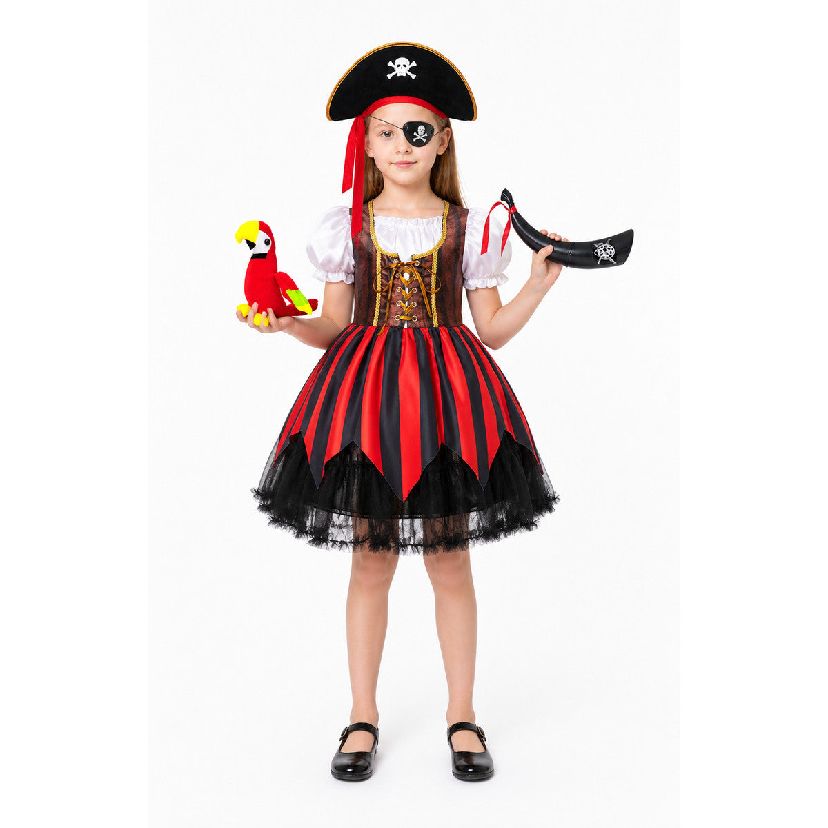 Pirate Costume with Corset and Full Skirt main product view