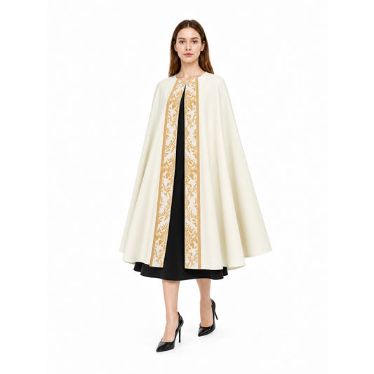 Ceremonial Ivory Cloak with Gold Ornament