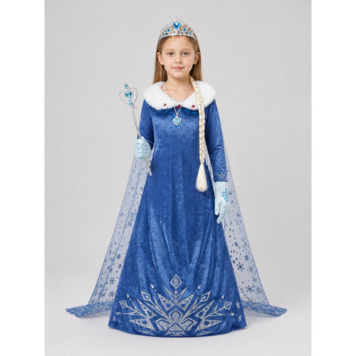 Children’s Elsa Princess Costume with Accessories on-model view