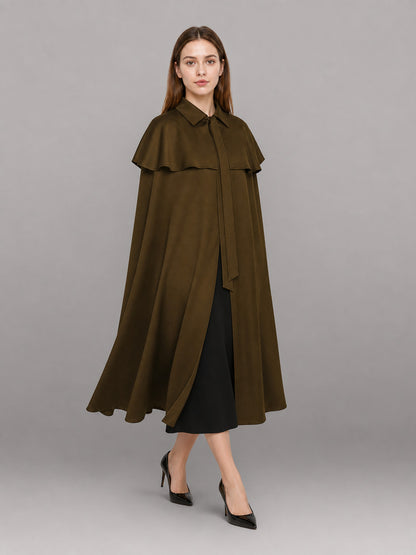 Brown Medieval Carnival Cloak front view