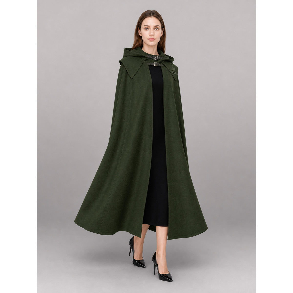 Green Gothic Carnival Cloak with Hood