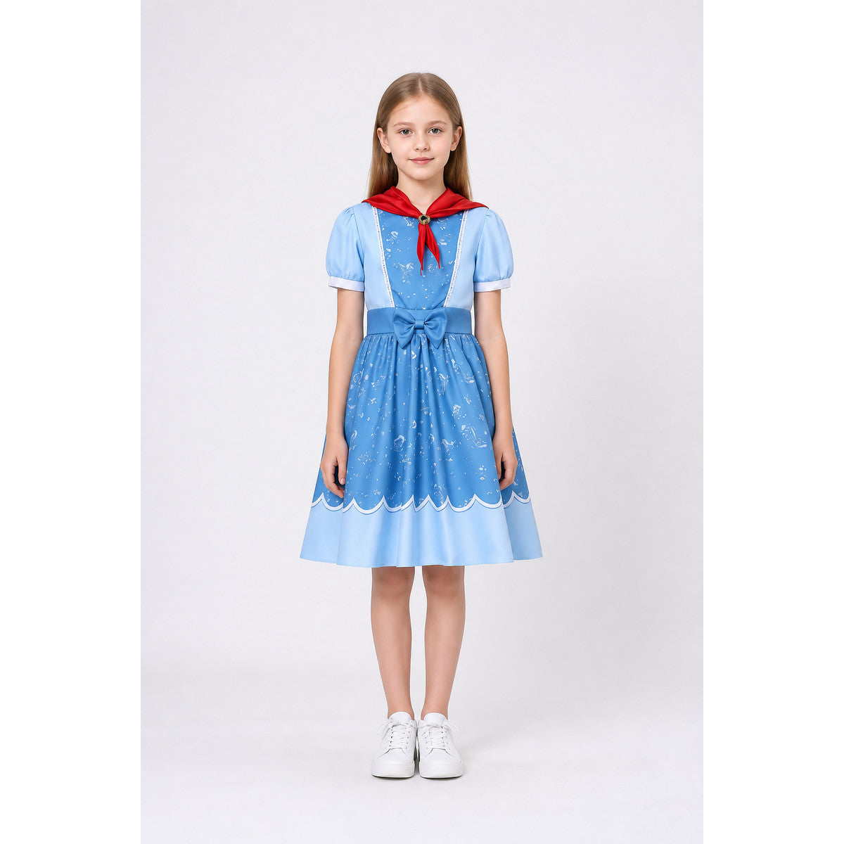 Children’s Princess Halloween Dress with Red Bow main product view