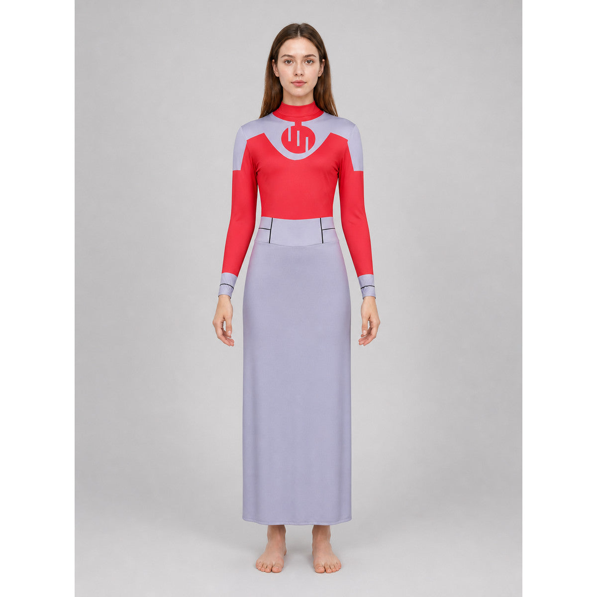 Cosplay Costume: Red Turtleneck and Long Skirt