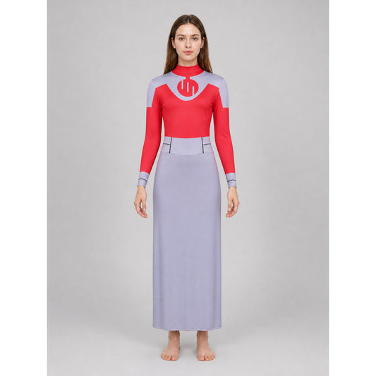 Cosplay Costume: Red Turtleneck and Long Skirt
