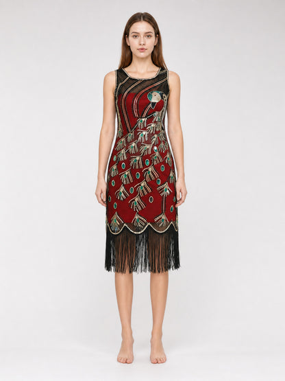 Gatsby-Style Fringed Dress for the Stage front view